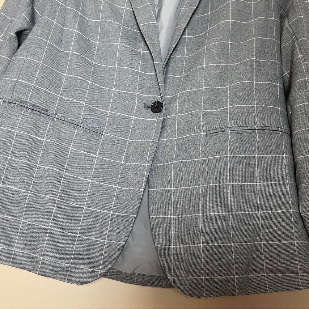 Abercrombie & Fitch Plaid Boyfriend Blazer Jacket Medium Stretch NWT Office - Picture 5 of 9